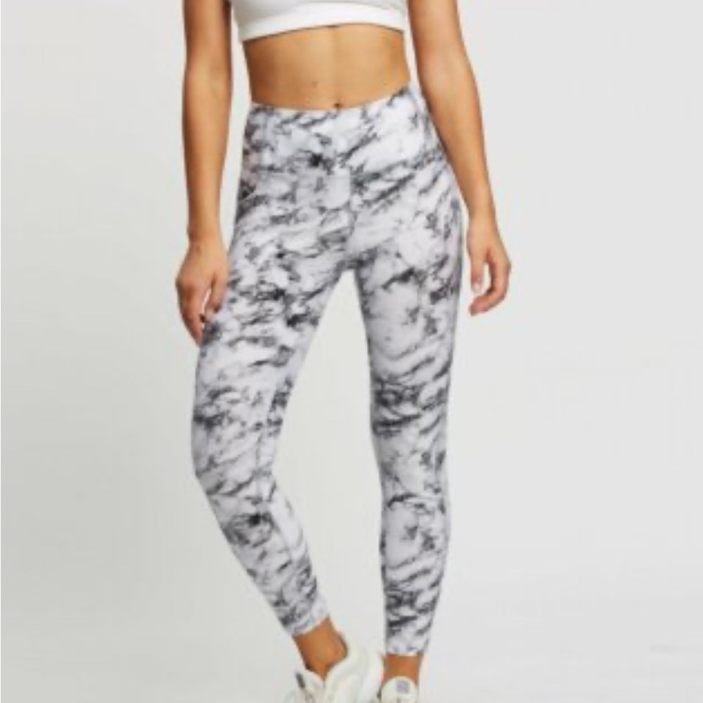 Calvin Klein Performance White and Grey tie dye leggings
